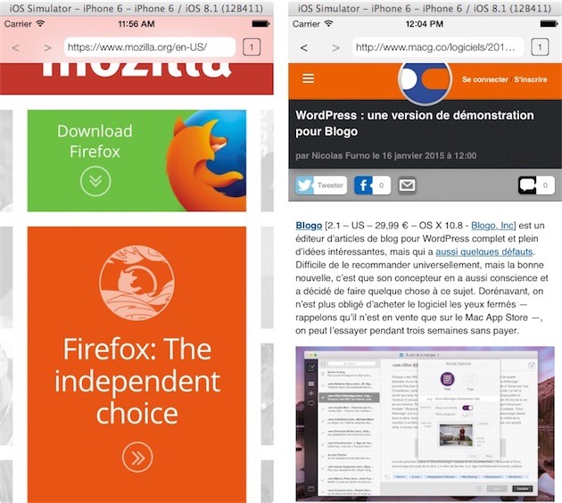 Mozilla для iOS